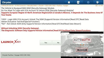 Launch X431: How to Register and Access FCA SGW AUTOAUTH- OBDII365