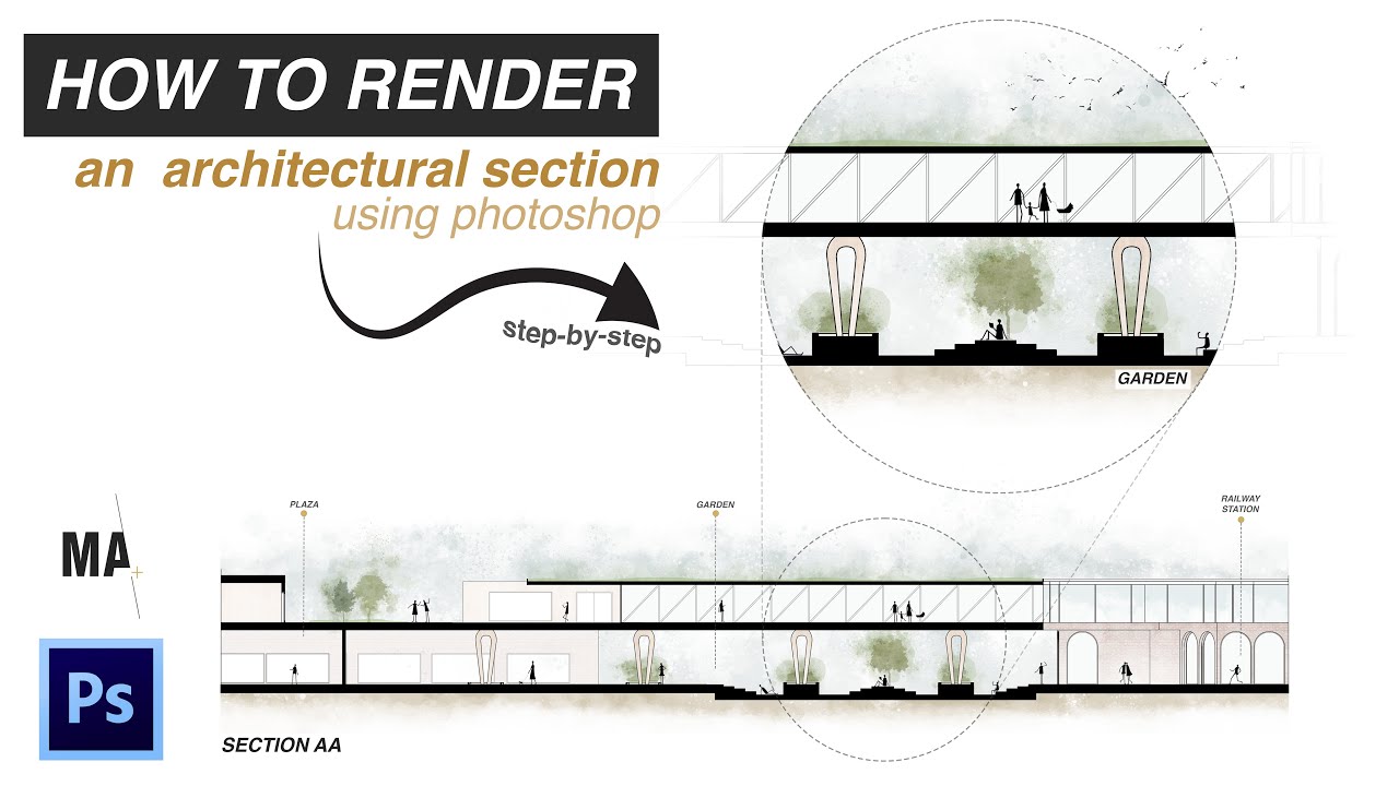 How to: Render an Architectural Section in Photoshop (Step-by-Step ...