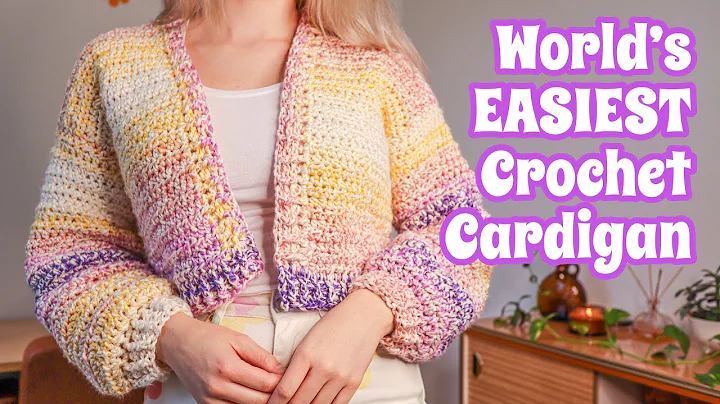 *EASY* Crochet Cardigan For Beginners | ANY SIZE/ LENGTH! | Using Hobbii's Glitter Delight Yarn