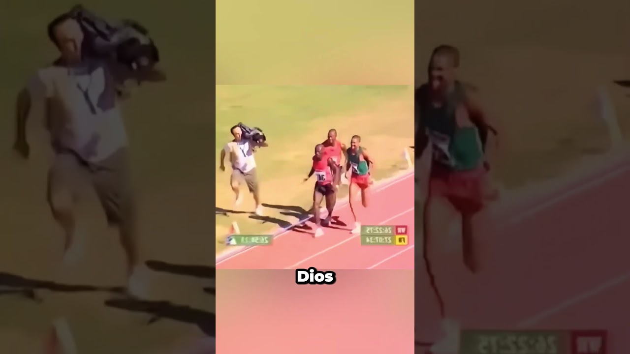 ¡El camarógrafo que casi gana la carrera olímpica!