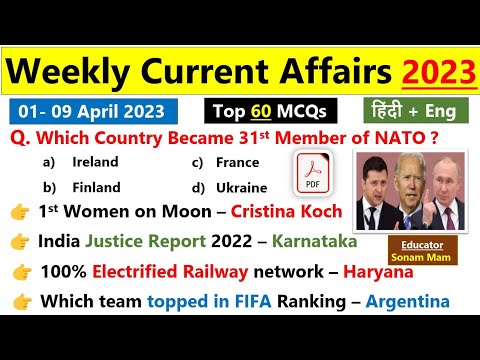 April Weekly Current Affairs 2023 | 1-9 April current affairs | Most ...
