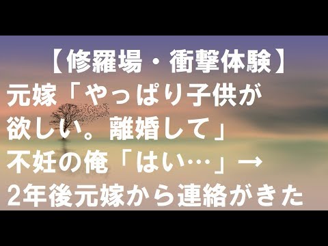 【修羅場・衝撃体験】元嫁「やっぱり子供が欲しい、離婚して」