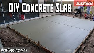 How To Pour A Concrete Backyard Patio Slab Beginner Guide Diy Concrete Patio Poured Concrete Patio Concrete Slab Patio