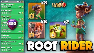 +320 EASIEST Spam AttackROOT RIDER Spam With Overgrowth SpellsTH16 Attack StrategyClash Of Clans