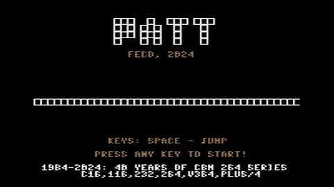 PATT - a BASIC gamefor Commodore 264 series (C16, C116, Plus/4 etc), tried longplay but hack instead