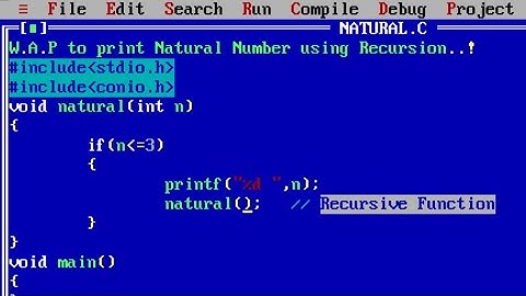 c program to print first N natural numbers using recursion | learn coding