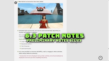 FFXIV: 6.3 Patch Notes (Preliminary) Fully Read Out