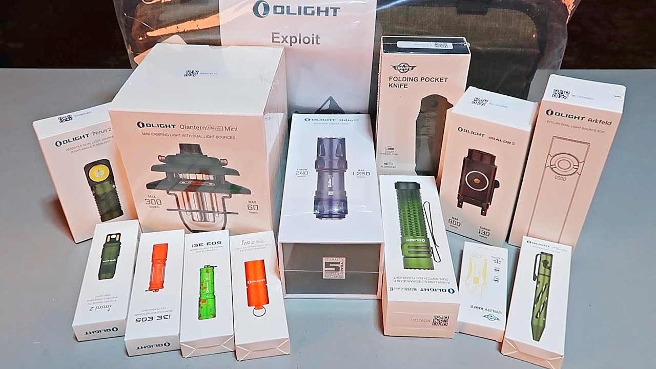 Unboxing $800 Mystery Box New Olight Flashlights and Knives - YouTube