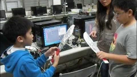 演出刀劍笑-潘主任出現了-scratch s4a arduino.AVI