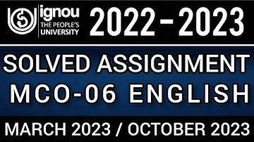 MCO-06 SOLVED ASSIGNMENT 2022-23 I MCO-06 SOLVED ASSIGNMENT 2022-23 IN ENGLISH | MCO-06