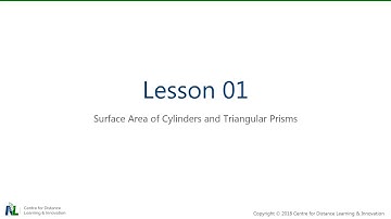 Grade 9 Math - U01 S04 L01B - Surface Area of Cylinders and Triangular Prisms