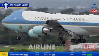 Air Force One's Epic Arrival at LAX | Airline Videos Live Highlights from the H Hotel 🇺🇸