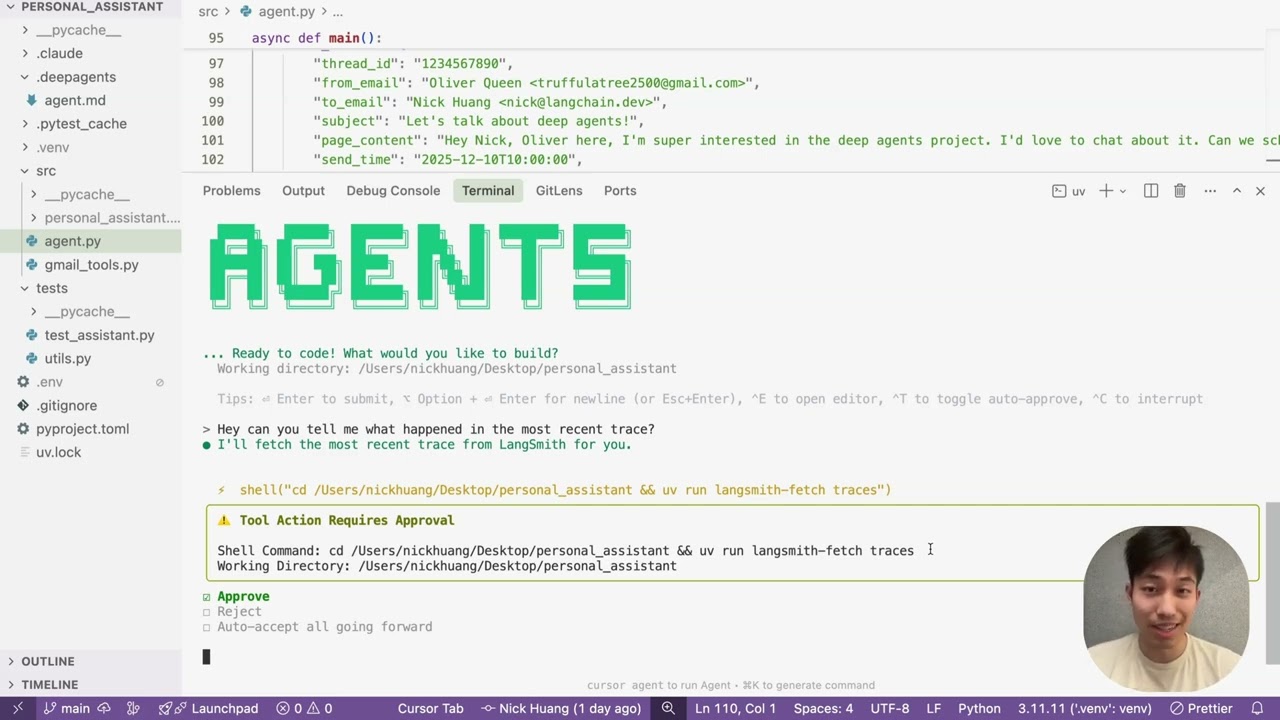 Building & Observing a Deep Agent for Email Triage with LangSmith