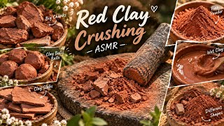 Information ❤️ Red Clay Crushing ASMR | Different Shapes of Red Clay | Satisfying Crunchy Sounds 🧱✨ Update