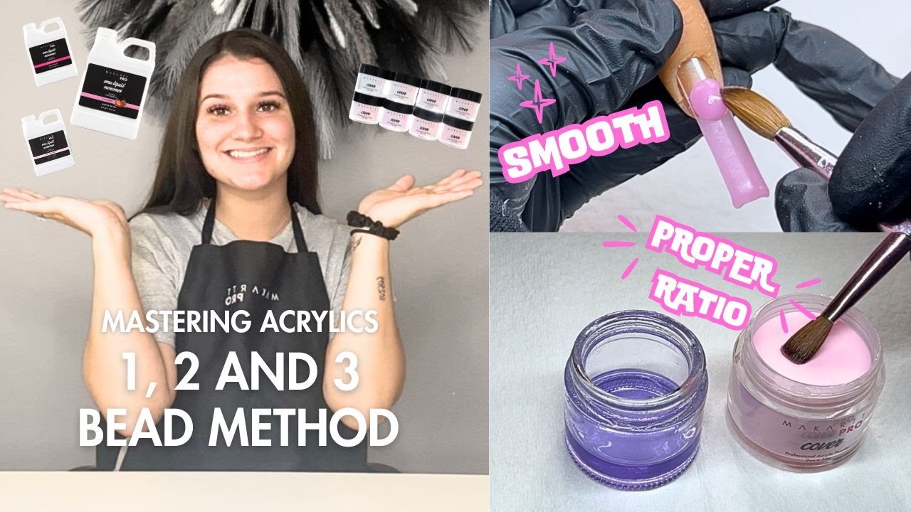How to Master the 1, 2 & 3 Bead Method (Acrylic Nails for Beginners ...