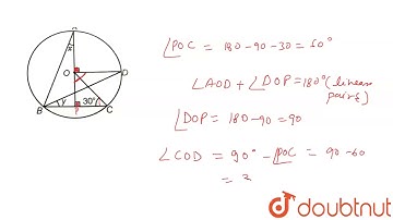In figure, O is the centre of the circle ` angleBCO=30^(@)` . Find X and Y.