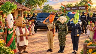 🥔Vegetable love story 🥔 Aalu mooli love story Aalu muli ne apni betiyon ko banaya afsar 🚨 emotional