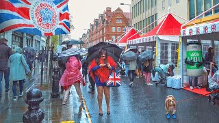 London ‘Reign’ Walk 👑 King’s Road Coronation Party in Chelsea + Fine Food Market 🇬🇧 England, UK