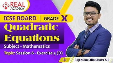 Conquer Quadratic Equations with the Formula (ICSE Class 10) - Session 6 - Exercise 5 (D) #icsemaths