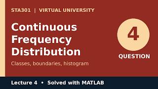 Information STA301 | Q4 | Frequency Distribution of a Continuous Variable |CUI News