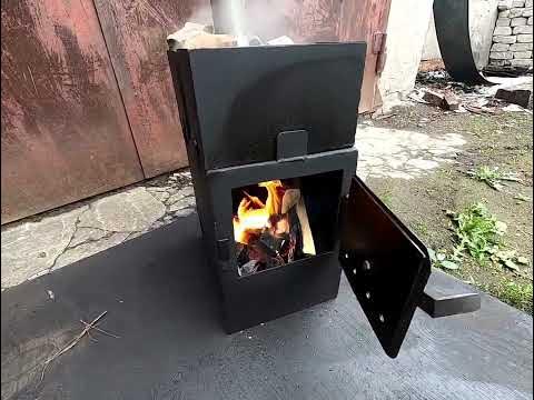 Печка буржуйка в палатку. - YouTube