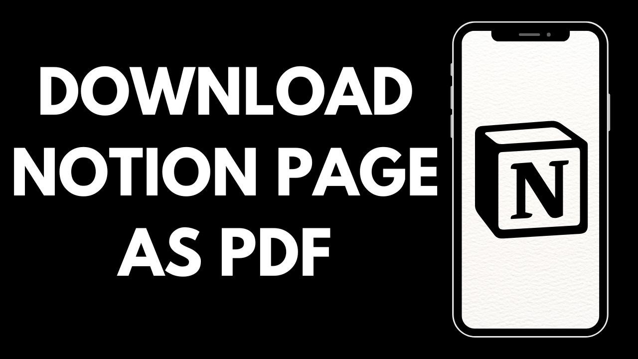 How Can You Download The Notion Pages As PDF