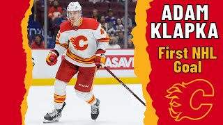 Adam Klapka #43 (Calgary Flames) first NHL goal Apr 18, 2024