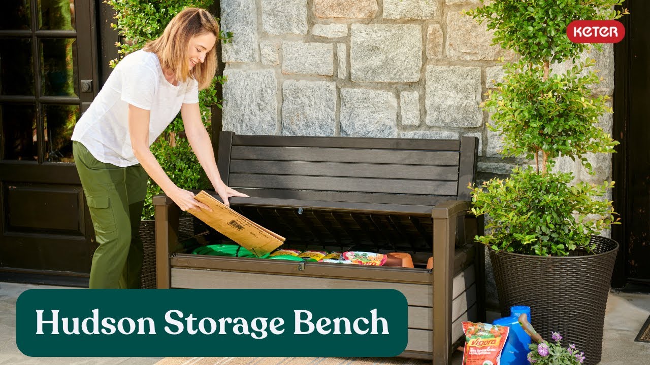 Hudson Storage Bench - Keter - YouTube