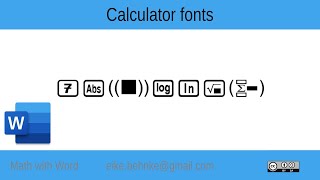 18 Install calculator font - Math with Word