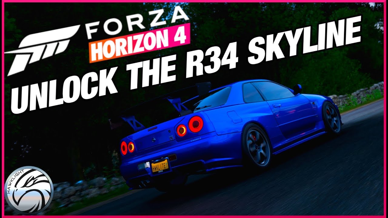 Forza Horizon 4 How To Unlock The Nissan Skyline R34 Gtr 02 Test Drive Upgrading Youtube