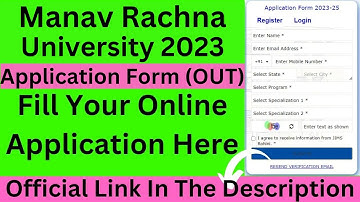 Manav Rachna University 2023 Application Form (Out) -  Manav Rachna University Admission 2023