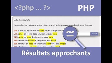 Résultats approchants de moteur de recherche Php