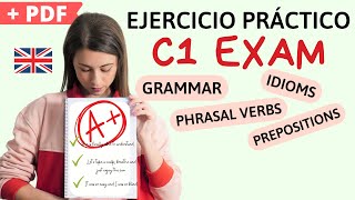 Examen de inglés C1 - Grammar, idioms, phrasal verbs advanced - Ejercicio con PDF Avanzado