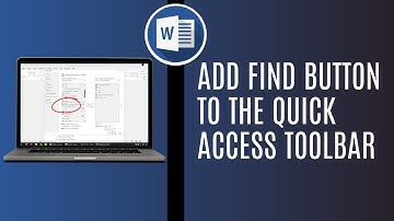 How To Add FIND Button To The Quick Access Toolbar In Word