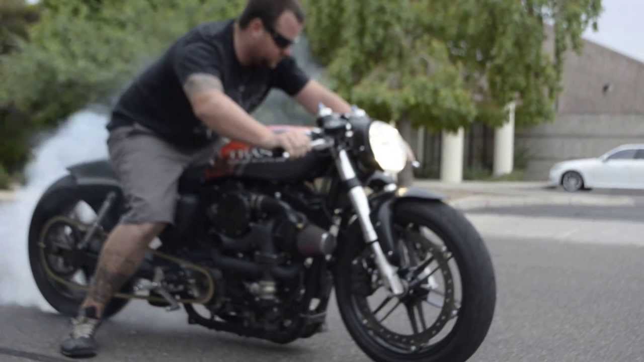 Trask Speed Shop Turbo'd Sportster Burnout YouTube