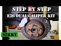 BMW E36 Dual Rear Brake Caliper Kit Install | SIKKY Manufacturing