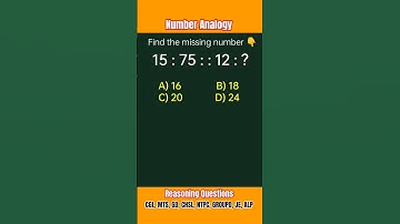 Analogy रीज़निंग | Number Analogy |Reasoning Classes for SSC CGL GD Exam| Missing Number