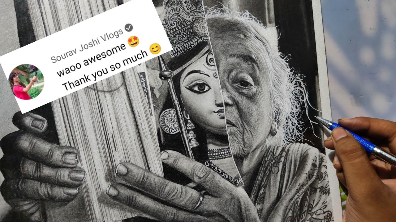 Ma Durga Hyper Realistic Drawing 🥰. / DEEP MEANINGFUL