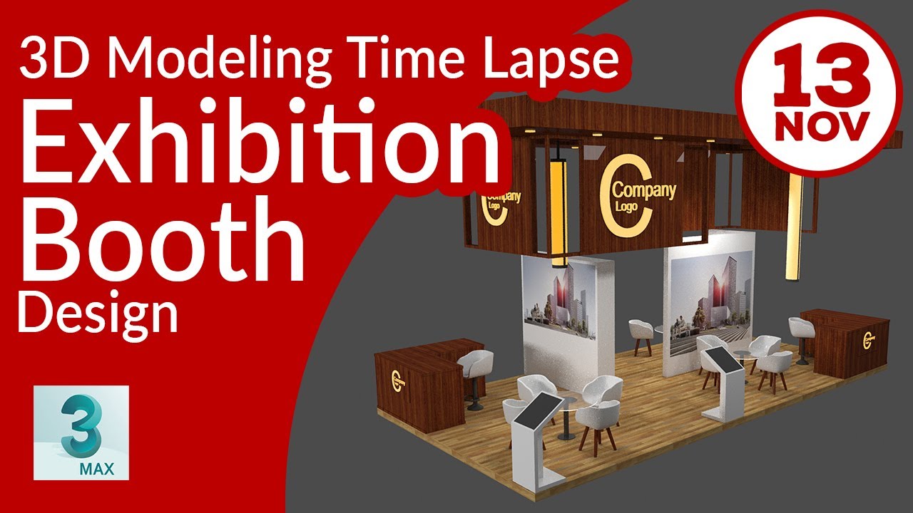 Wooden Style Exhibition Booth Design - 3D Modeling Time Lapse with 3Ds Max 2018