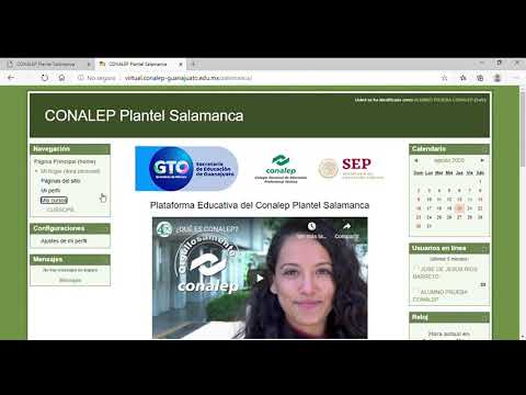 Tutorial de Moodle Alumno CONALEP Salamanca