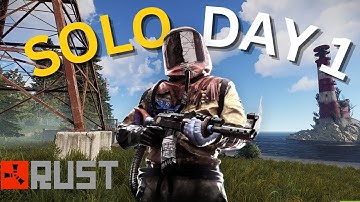 Surviving Rust Solo - Day 1 Gameplay as a Beginner!