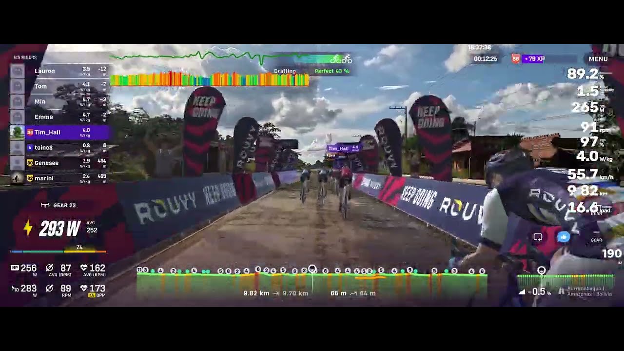 Rouvy - Training - 20260113 - 20m Eff Dev (TarHR = 171) & 1h40m Cadence Dev (TarRPM = 100)