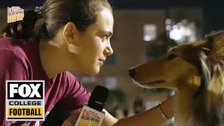 Charlotte Wilder visits with Reveille at Texas A&M | Ultimate College Football Road Trip