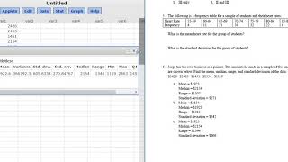 #6. Find the Mean, Median, Range, and Standard Deviation of the Data using StatCrunch