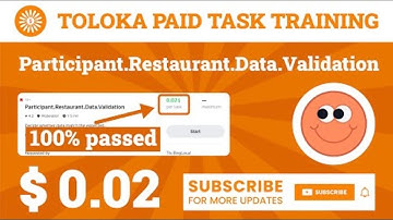 Participant.Restaurant.Data.Validation Training Toloka. 0.02$ Per Task, 100% Passed