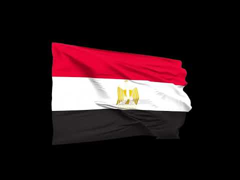 علم مصر يرفرف بدون خلفية للمونتاج كروما