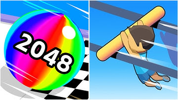 Balls Run 2048 vs Roof Rails | Android iOS Mobile Gameplay Walkthrough