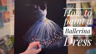 How To Paint Magical Ballerina Dress 👗 Acrylic step by step tutorial