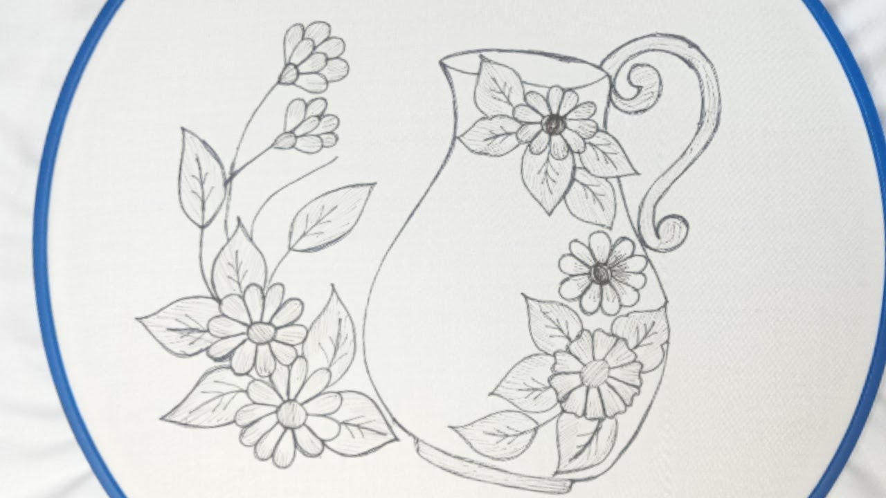 Heart pleasing hand embroidery, Very beautiful embroidery design, Elegant flower embroidery