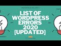 40 Common WordPress Errors &amp; Issues – Troubleshooting Guide 2021